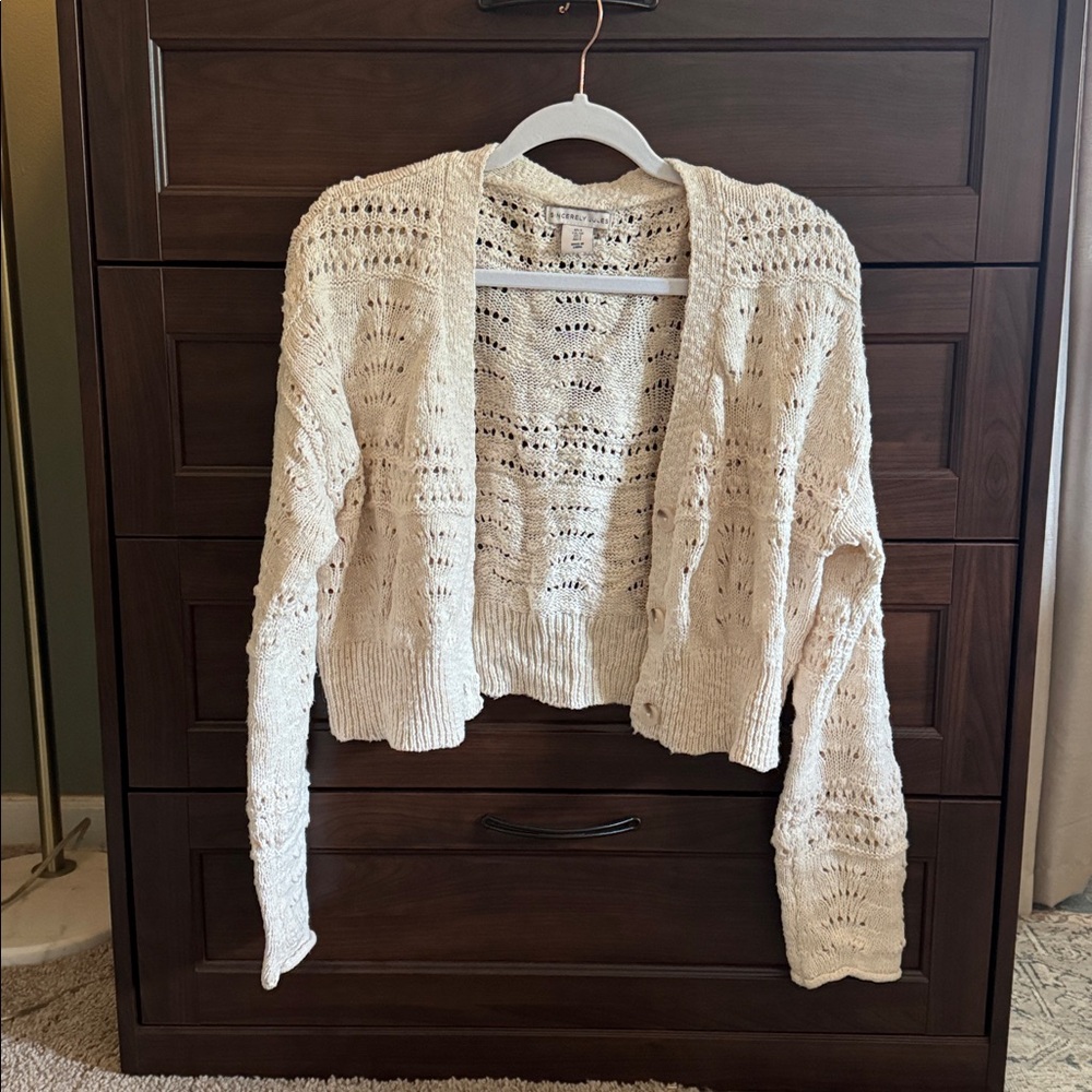 T.J.Maxx Cream Open-Knit Cardigan